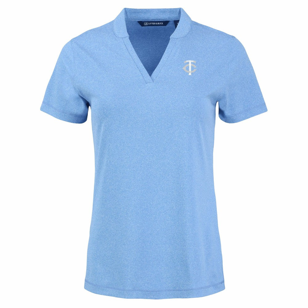Minnesota Twins Cutter & Buck Forge Heathered Stretch Blade Top - Heather Powder Blue - MLB Online