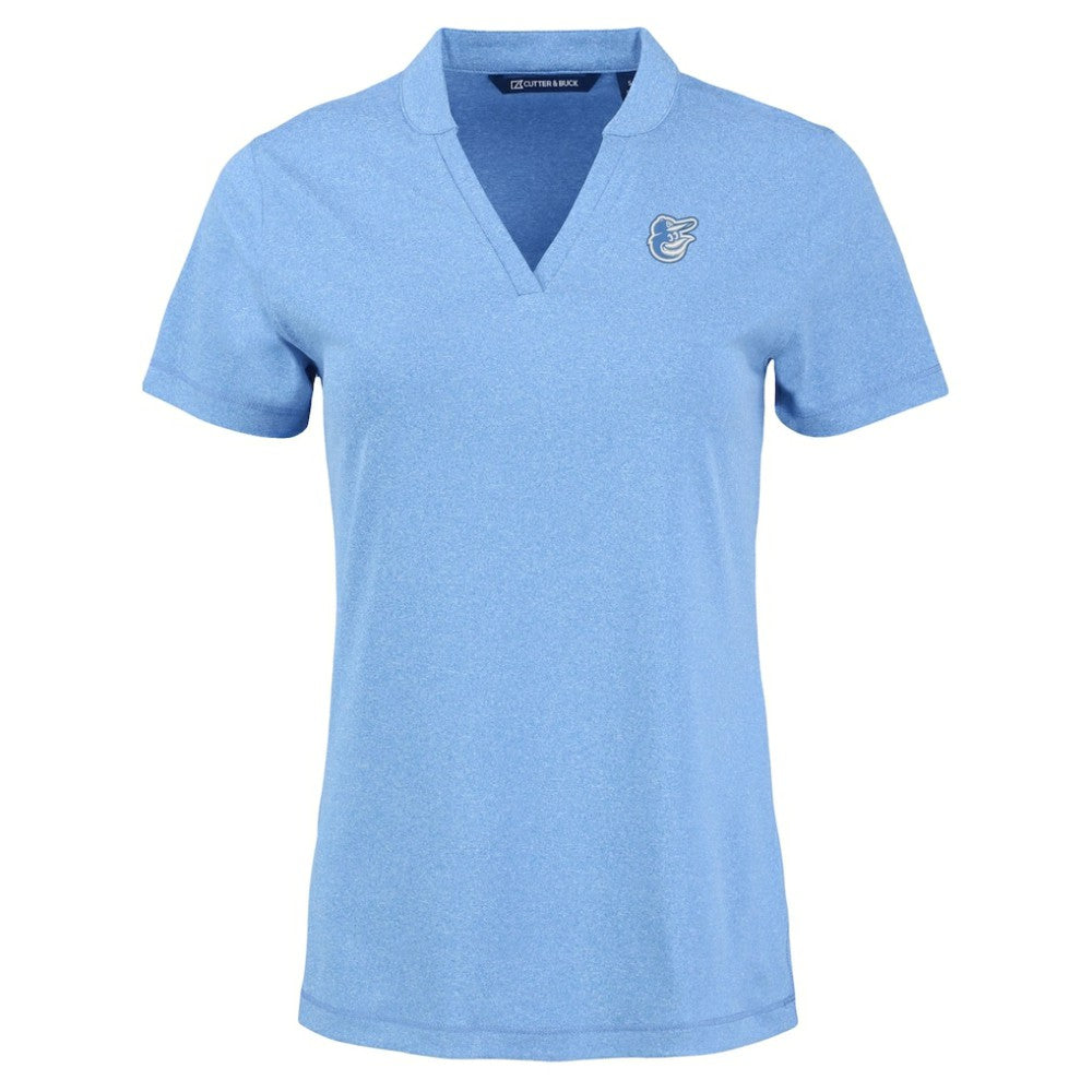 Baltimore Orioles Cutter & Buck Forge Heathered Stretch Blade Top - Heather Powder Blue - MLB on Sale