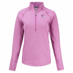 Cleveland Guardians Cutter & Buck Women's Peshastin Eco Fleece Recycled Half-Zip Jacket - Heather Light Pink - MLB on Sale