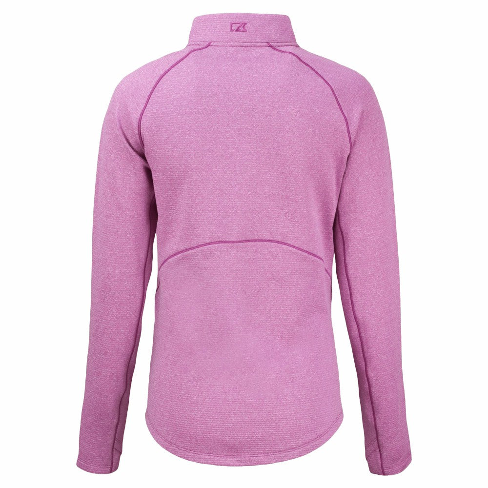 Cleveland Guardians Cutter & Buck Women's Peshastin Eco Fleece Recycled Half-Zip Jacket - Heather Light Pink - MLB on Sale