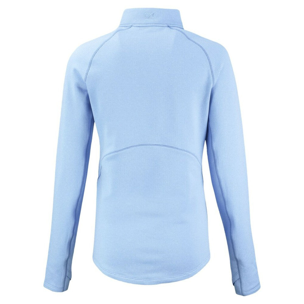 Chicago Cubs Cutter & Buck Women's Peshastin Eco Fleece Recycled Half-Zip Jacket - Heather Powder Blue - MLB on Sale