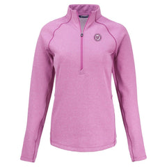 Washington Nationals Cutter & Buck Women's Peshastin Eco Fleece Recycled Half-Zip Jacket - Heather Light Pink - MLB Discount