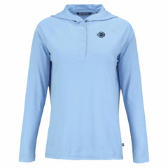 Cincinnati Reds Cutter & Buck Women's Coastline Epic Comfort Eco Recycled Long Sleeve Hoodie T-Shirt - Powder Blue - MLB Sale