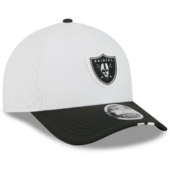 Las Vegas Raiders New Era Youth 2025 NFL Training Camp A-Frame 9FORTY Adjustable Hat White/Black