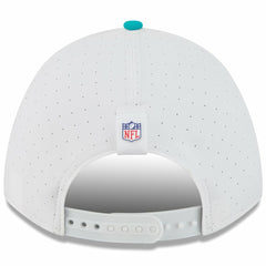 Miami Dolphins New Era Youth 2025 NFL Training Camp A-Frame 9FORTY Adjustable Hat White/Aqua