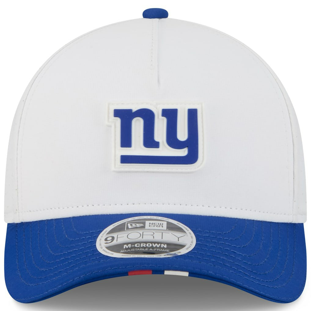 New York Giants New Era Youth 2025 NFL Training Camp A-Frame 9FORTY Adjustable Hat White/Royal