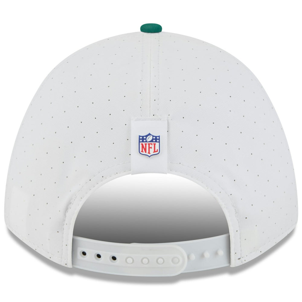 New York Jets New Era Youth 2025 NFL Training Camp A-Frame 9FORTY Adjustable Hat White/Green