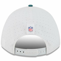 Philadelphia Eagles New Era Youth 2025 NFL Training Camp A-Frame 9FORTY Adjustable Hat White/Midnight Green