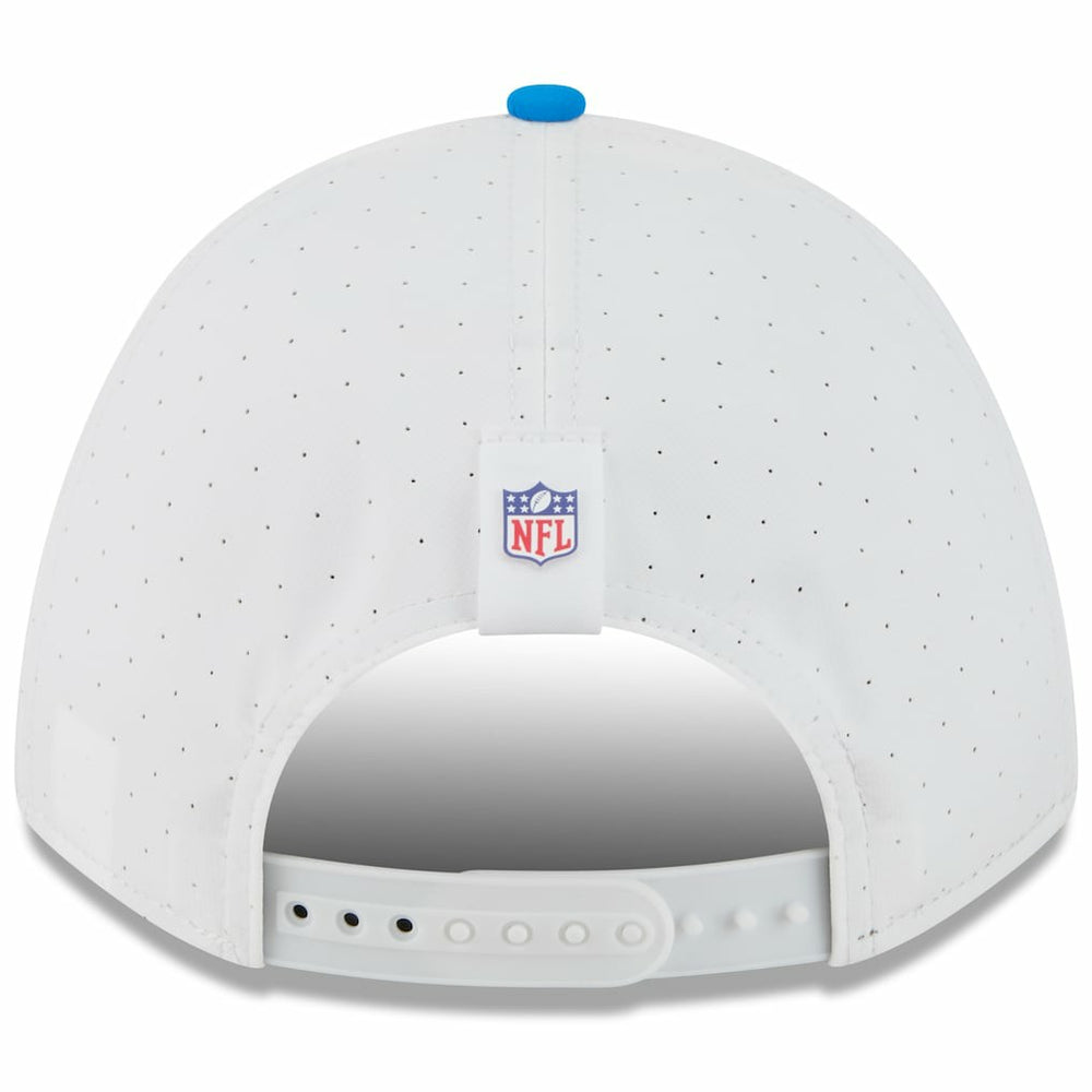 Detroit Lions New Era Youth 2025 NFL Training Camp A-Frame 9FORTY Adjustable Hat White/Blue