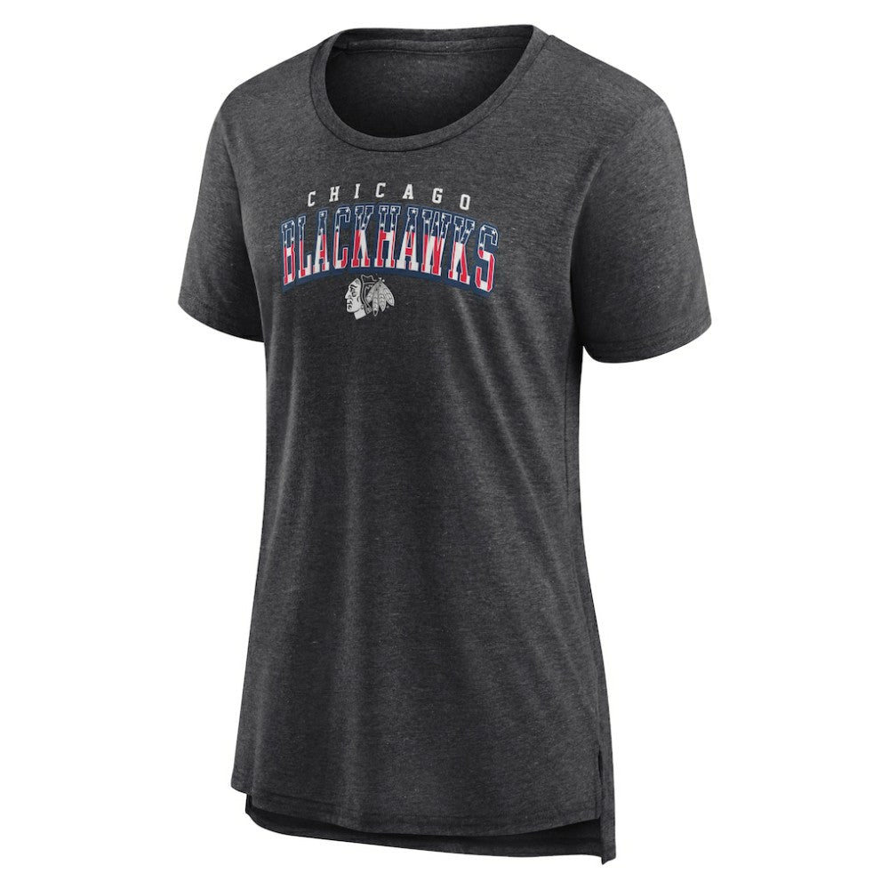 Chicago Blackhawks Women's Proud Tri-Blend T-Shirt - Gray - NHL 202552477