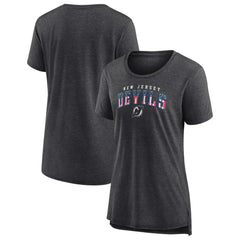 New Jersey Devils Women's Proud Tri-Blend T-Shirt - Gray - NHL 202552487