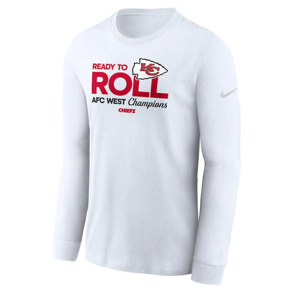 Nike Kansas City Chiefs 2024 AFC West Division Champions Locker Room Trophy Collection Long Sleeve T-Shirt White
