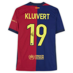 Patrick Kluivert Barcelona Autographed 2024-25 Red/Blue Home Jersey BAS - Fanatics Discount