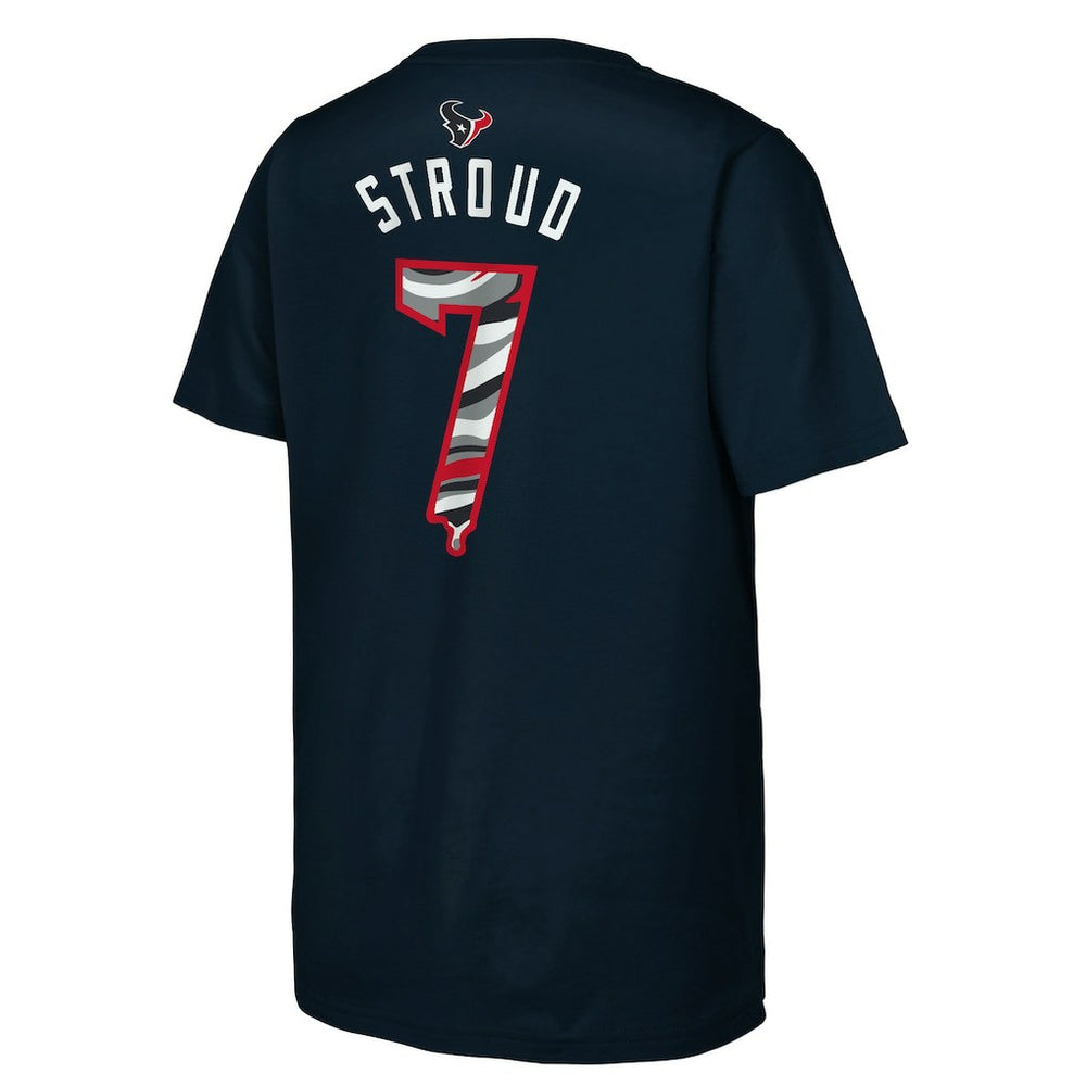 C.J. Stroud Houston Texans Outerstuff Youth Mainliner Drip Player Name & Number T-Shirt Navy
