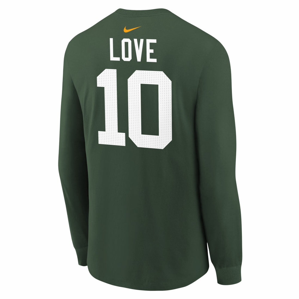 Nike Jordan Love Green Bay Packers Youth Player Name & Number Long Sleeve T-Shirt Green
