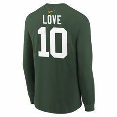 Nike Jordan Love Green Bay Packers Youth Player Name & Number Long Sleeve T-Shirt Green