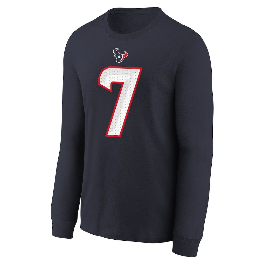 Nike C.J. Stroud Houston Texans Youth Player Name & Number Long Sleeve T-Shirt Navy