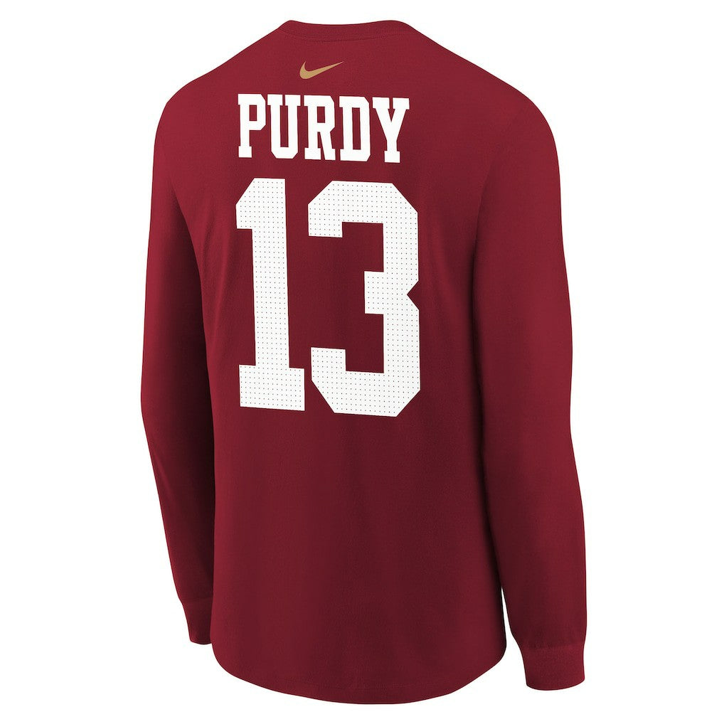 Nike Brock Purdy San Francisco 49ers Youth Player Name & Number Long Sleeve T-Shirt Scarlet