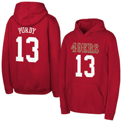 Brock Purdy San Francisco 49ers Outerstuff Mainliner Player Name & Number Hoodie Scarlet