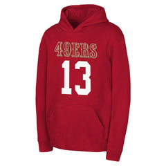 Brock Purdy San Francisco 49ers Outerstuff Mainliner Player Name & Number Hoodie Scarlet