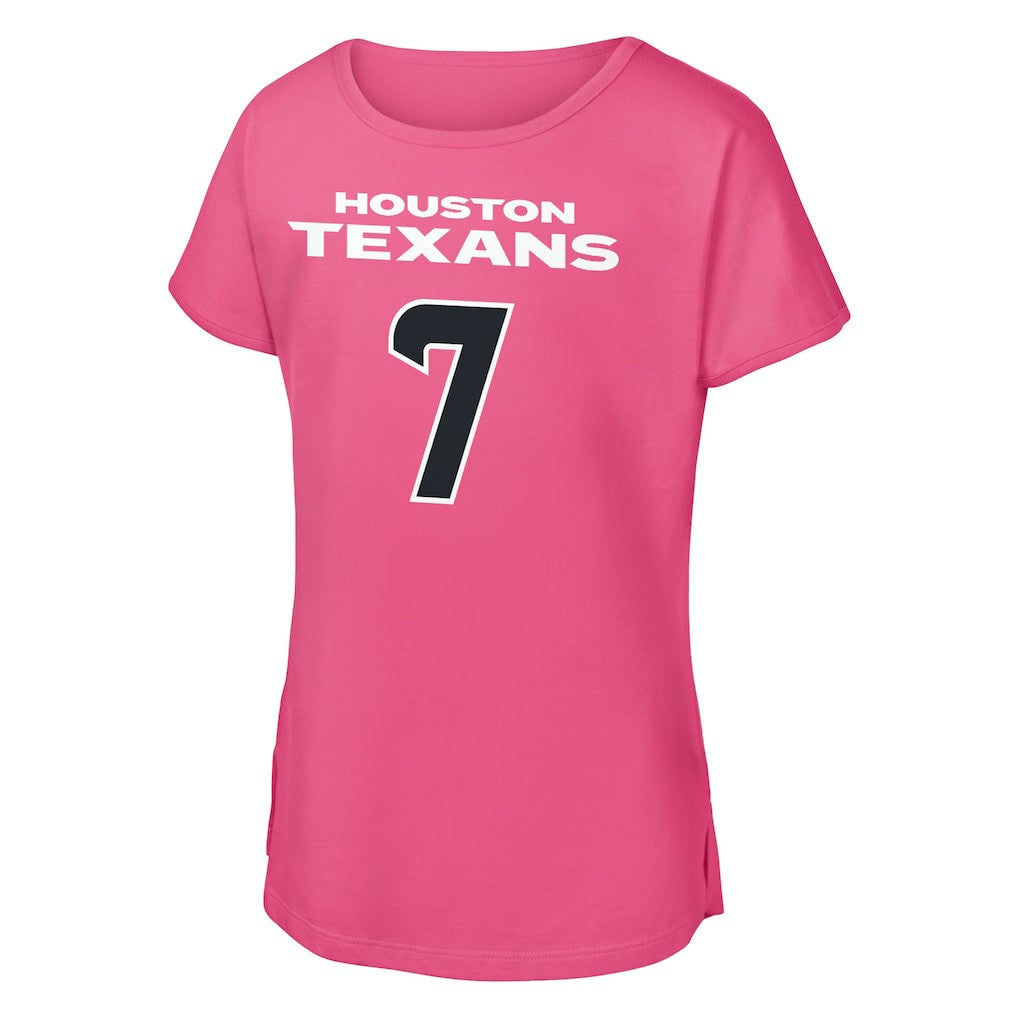 C.J. Stroud Houston Texans Outerstuff Girls Youth Player Name & Number T-Shirt Pink