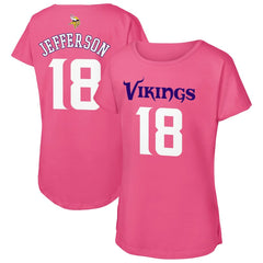 Justin Jefferson Minnesota Vikings Outerstuff Girls Youth Player Name & Number T-Shirt Pink