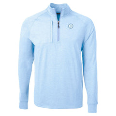 Pittsburgh Steelers Cutter & Buck Raglan Adapt Eco Knit Heather Quarter-Zip Top Powder Blue
