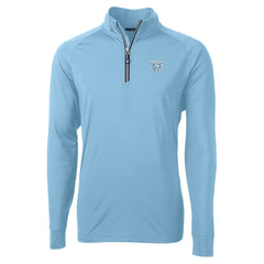 Chicago Bears Cutter & Buck Raglan Adapt Eco Knit Stretch Recycled Quarter-Zip Top Powder Blue
