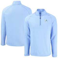 Cleveland Browns Cutter & Buck Peshastin Eco Fleece Recycled Raglan Quarter-Zip Top Powder Blue