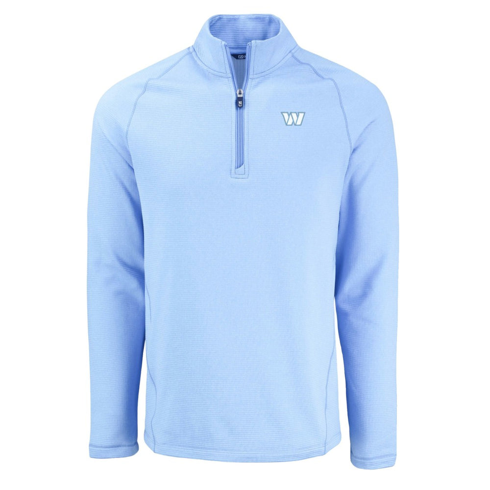 Washington Commanders Cutter & Buck Peshastin Eco Fleece Recycled Raglan Quarter-Zip Top Powder Blue