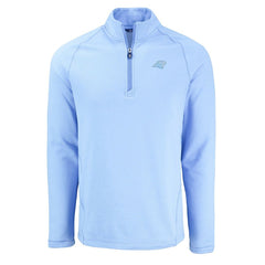 Carolina Panthers Cutter & Buck Peshastin Eco Fleece Recycled Raglan Quarter-Zip Top Powder Blue
