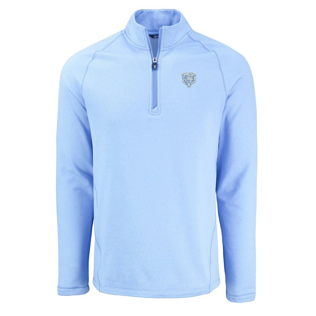 Chicago Bears Cutter & Buck Peshastin Eco Fleece Recycled Raglan Quarter-Zip Top Powder Blue