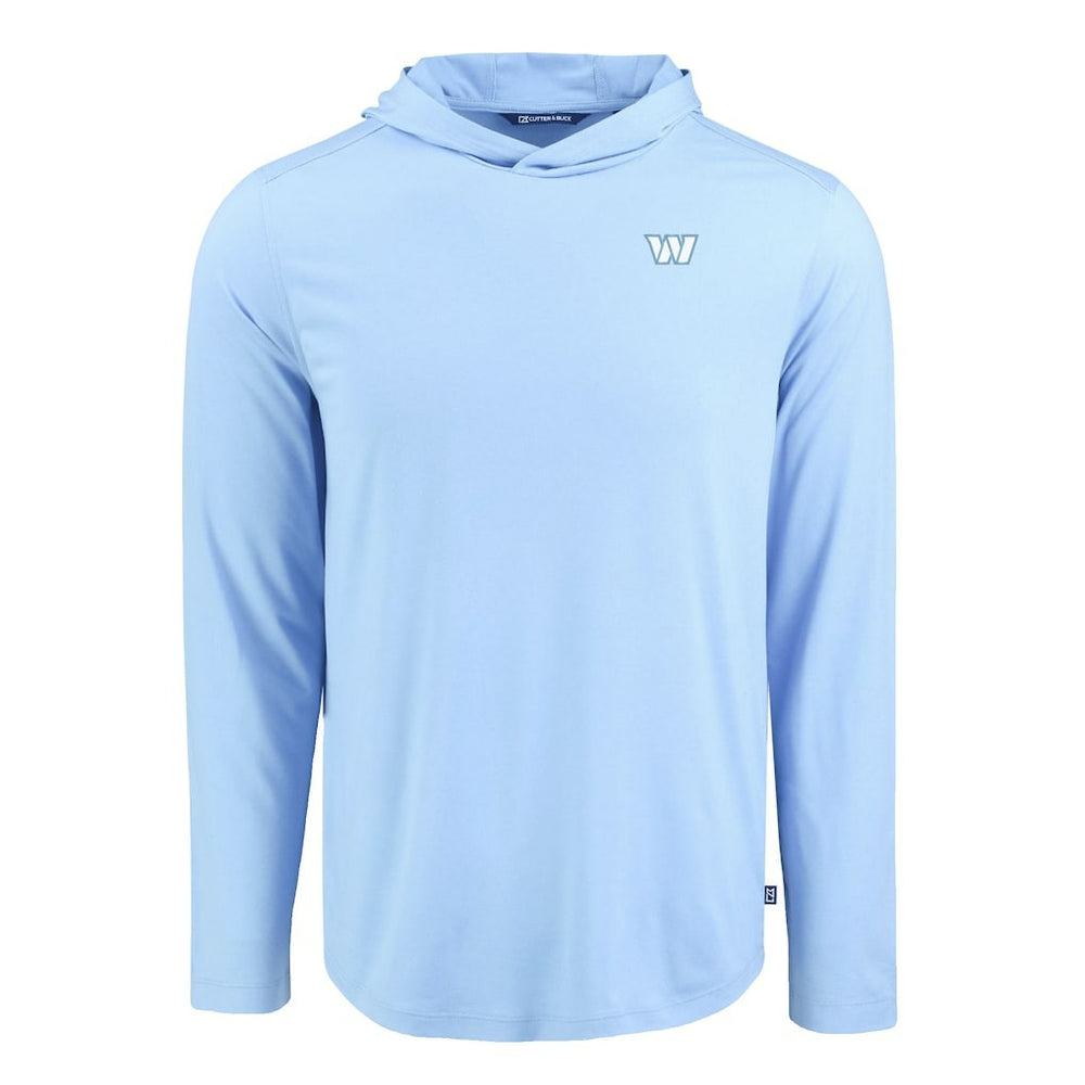 Washington Commanders Men's Cutter & Buck Coastline Epic Comfort Eco Recycled Men's Hooded Shirt Powder Blue