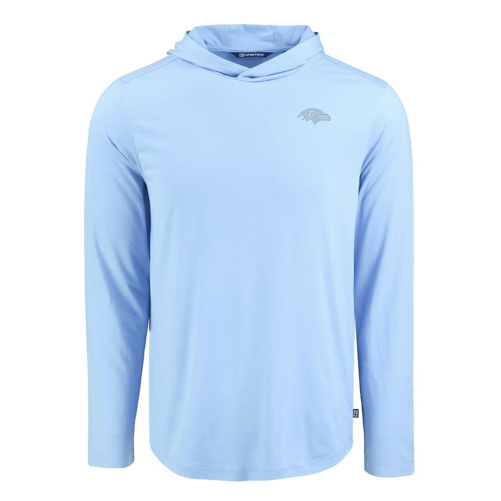 Baltimore Ravens Men's Cutter & Buck Coastline Epic Comfort Eco Recycled Men's Hooded Shirt Powder Blue