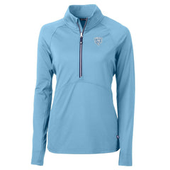 Chicago Bears Cutter & Buck Women's Adapt Eco Knit Stretch Recycled Half-Zip Top Powder Blue