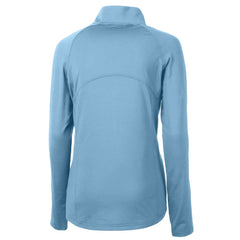 Carolina Panthers Cutter & Buck Women's Adapt Eco Knit Stretch Recycled Half-Zip Top Powder Blue