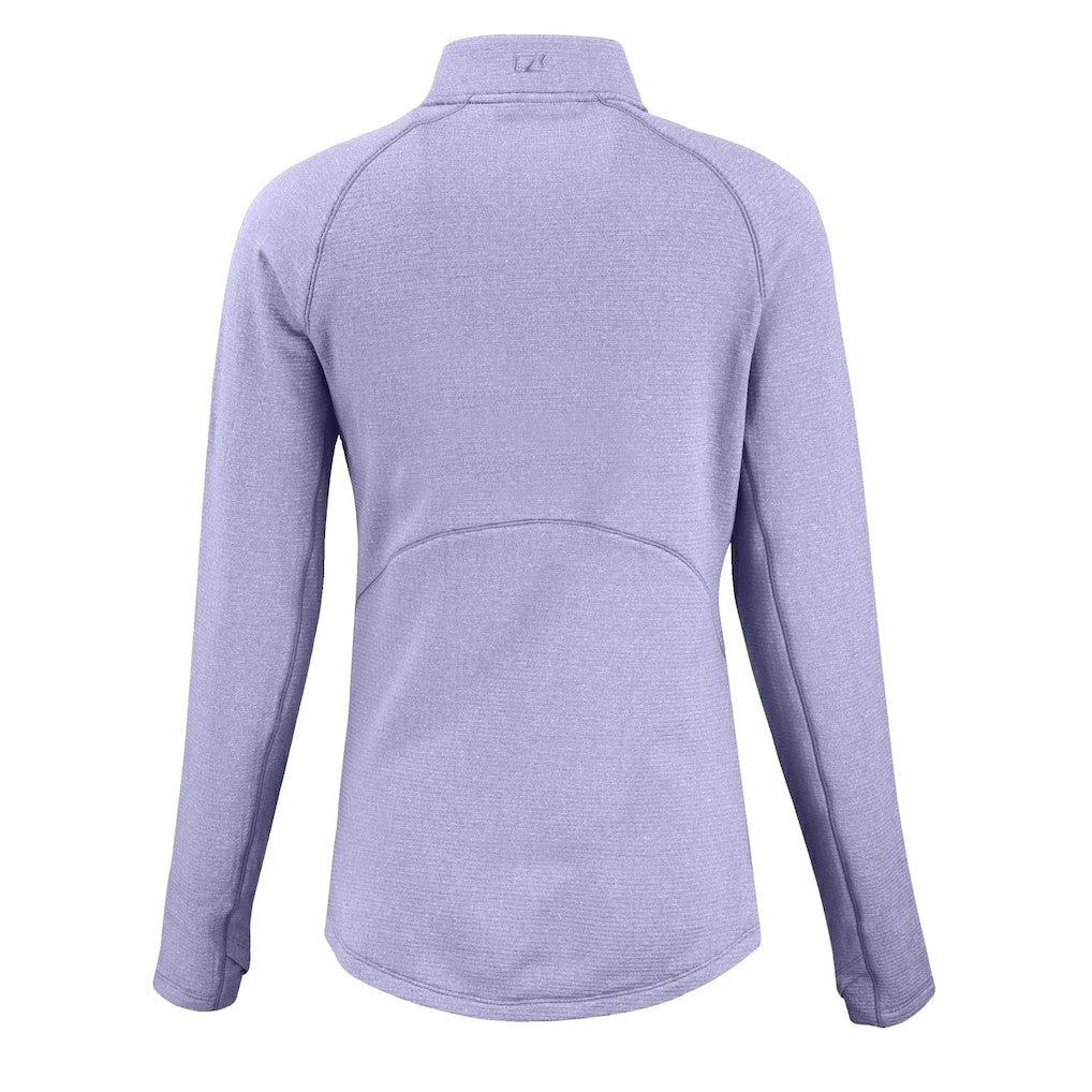 Carolina Panthers Cutter & Buck Women's Peshastin Eco Fleece Recycled Half-Zip Top Purple