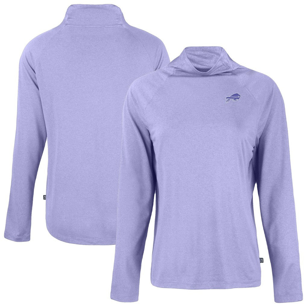 Buffalo Bills Cutter & Buck Women's Coastline Epic Comfort Eco Recycled Funnel Neck Pullover Top Lavender