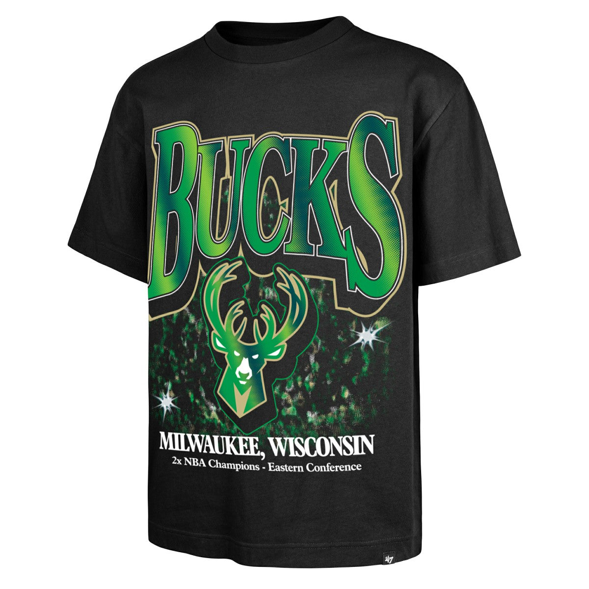 Milwaukee Bucks '47 Past Champs Collection Flashbulb Foundation T-Shirt Black | 47 brand for sale