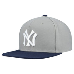 New York Yankees Mitchell & Ness Cooperstown Collection Basic Flip Snapback Hat - Gray - Mitchell & Ness Online