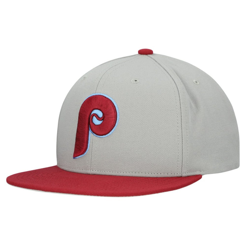 Philadelphia Phillies Mitchell & Ness Cooperstown Collection Basic Flip Snapback Hat - Gray - Mitchell & Ness Discount