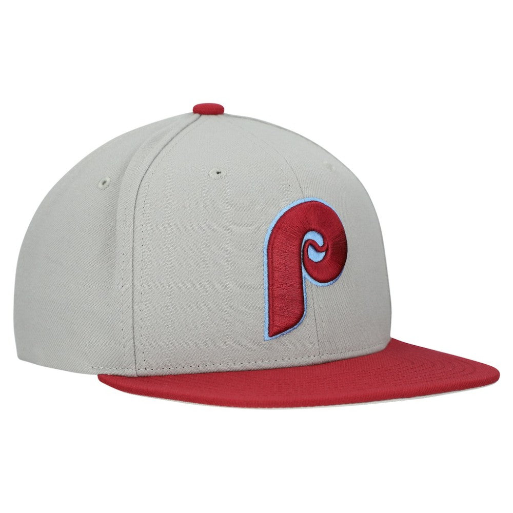 Philadelphia Phillies Mitchell & Ness Cooperstown Collection Basic Flip Snapback Hat - Gray - Mitchell & Ness Discount