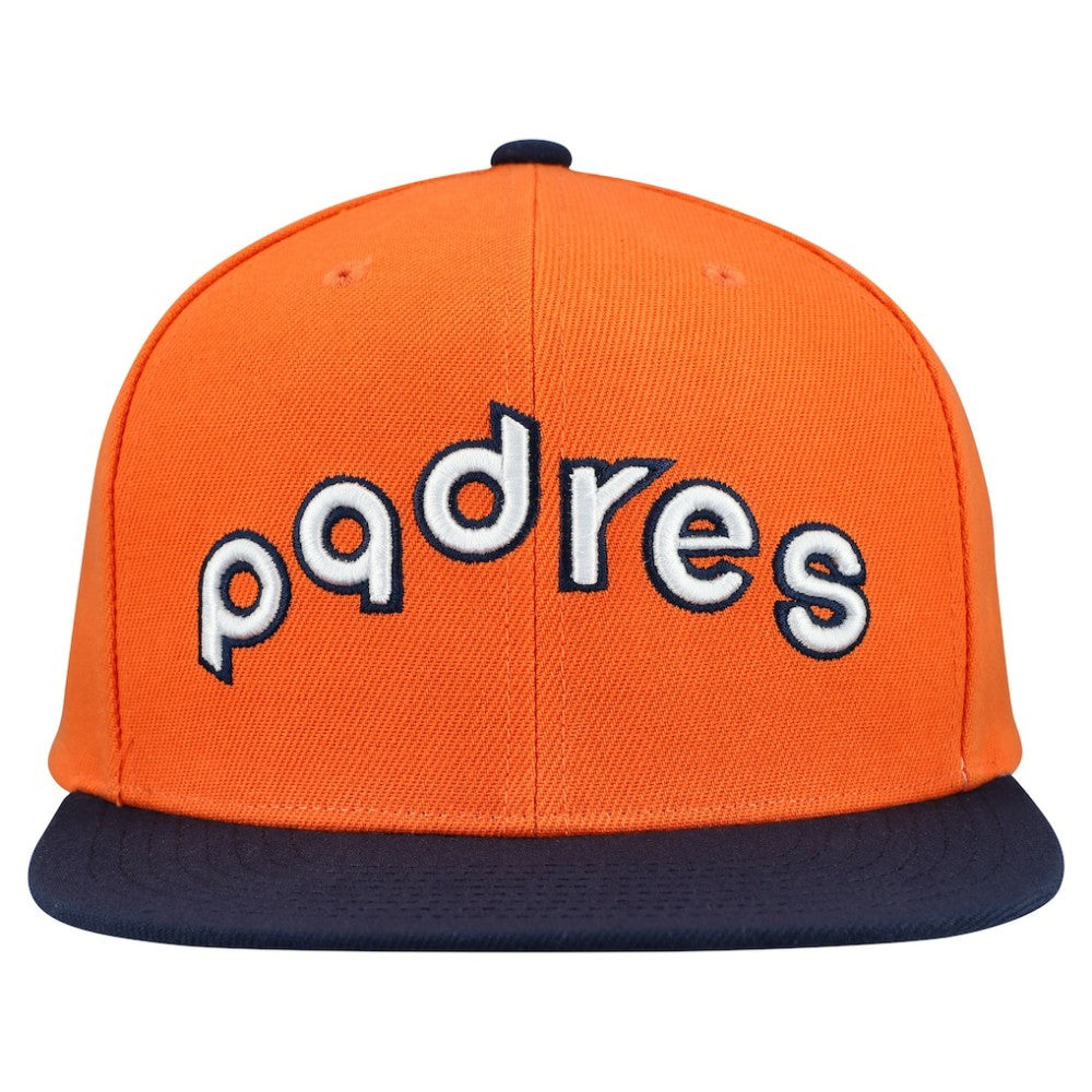 San Diego Padres Mitchell & Ness Cooperstown Collection Basic Flip Snapback Hat - Orange - Mitchell & Ness on Sale
