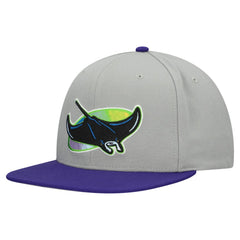 Tampa Bay Rays Mitchell & Ness Cooperstown Collection Basic Flip Snapback Hat - Gray - Mitchell & Ness Discount