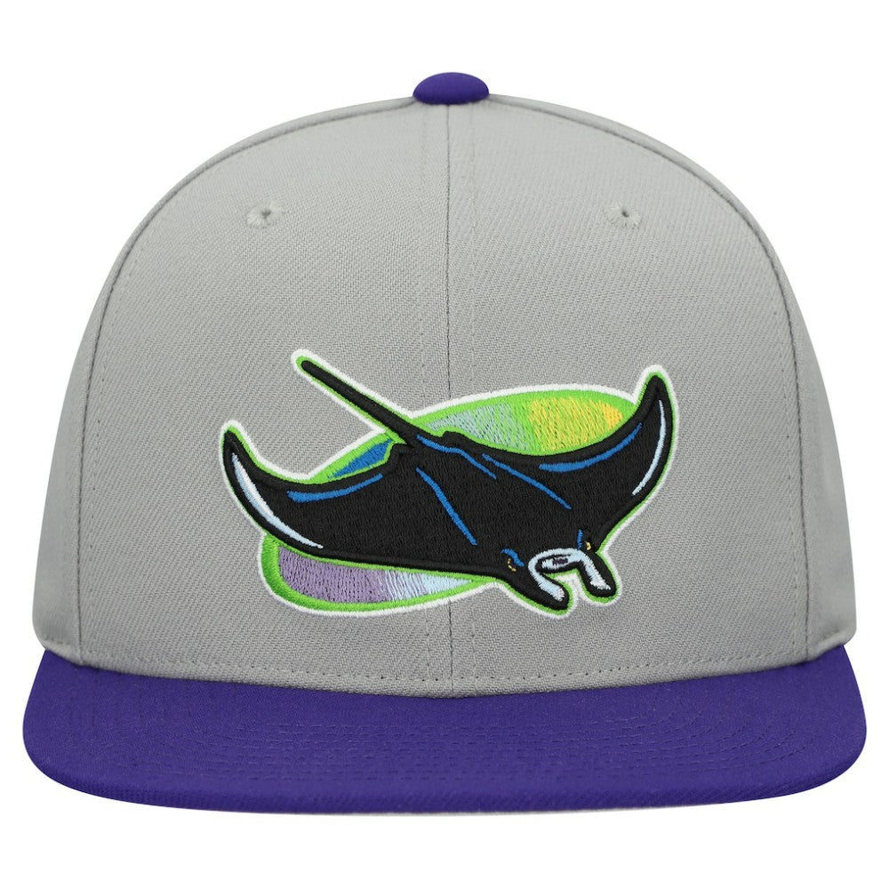 Tampa Bay Rays Mitchell & Ness Cooperstown Collection Basic Flip Snapback Hat - Gray - Mitchell & Ness Discount