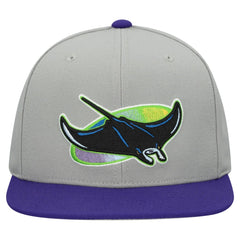 Tampa Bay Rays Mitchell & Ness Cooperstown Collection Basic Flip Snapback Hat - Gray - Mitchell & Ness Discount