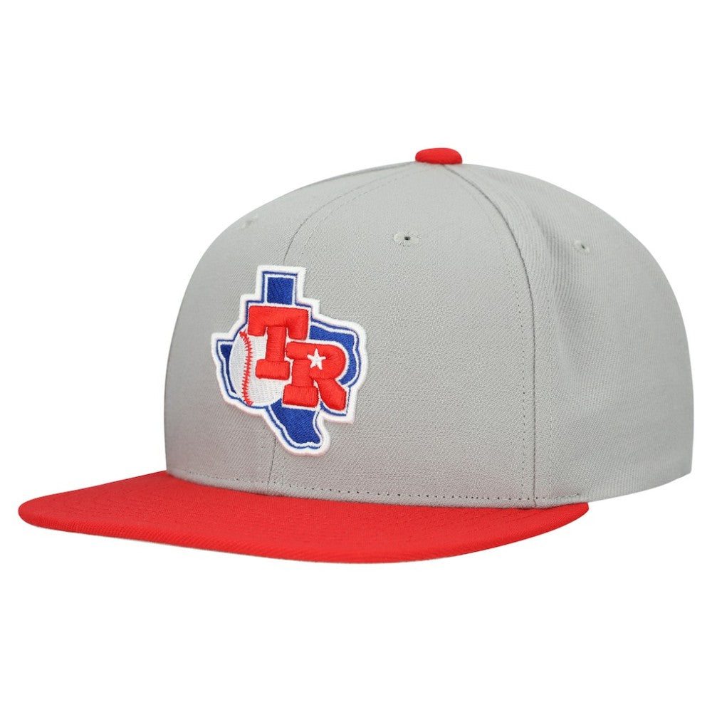 Texas Rangers Mitchell & Ness Cooperstown Collection Basic Flip Snapback Hat - Gray - Mitchell & Ness on Sale