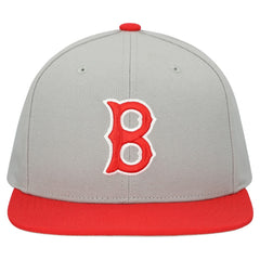 Boston Red Sox Mitchell & Ness Cooperstown Collection Basic Flip Snapback Hat - Gray - Mitchell & Ness on Sale