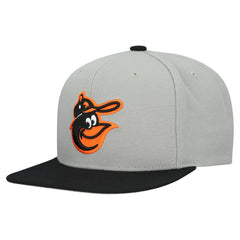 Baltimore Orioles Mitchell & Ness Cooperstown Collection Basic Flip Snapback Hat - Gray - Mitchell & Ness Online