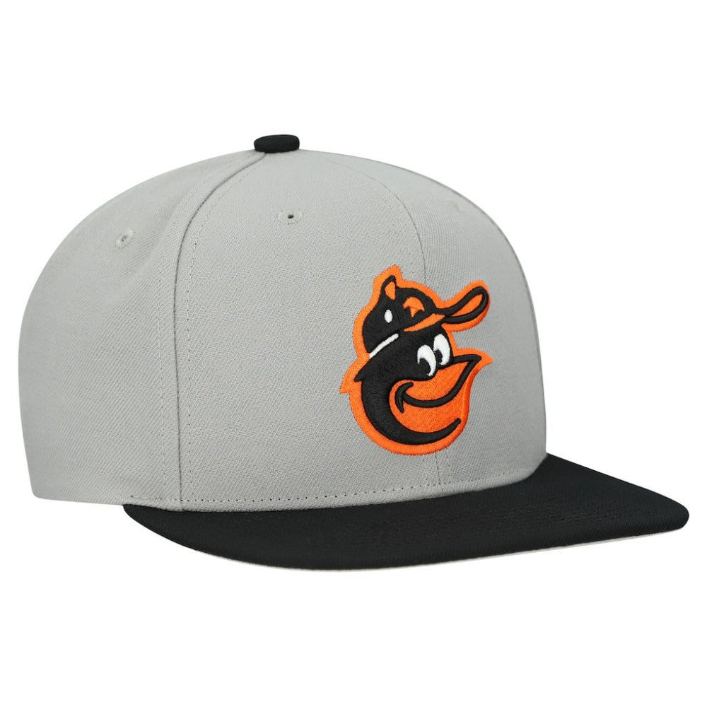 Baltimore Orioles Mitchell & Ness Cooperstown Collection Basic Flip Snapback Hat - Gray - Mitchell & Ness Online